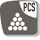 Piece counting: reference quantities selectable. Display can be switched from piece to weight.