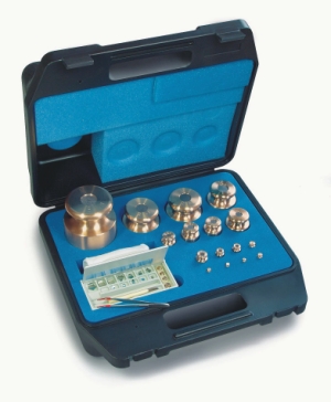 M1 Sets of Weights, finely turned stainless steel in plastic box